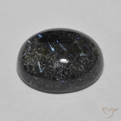 9,17 ctw natürlicher Schwarz mit blauem Glanz Nuummite, Oval, Lichtundurchlässig