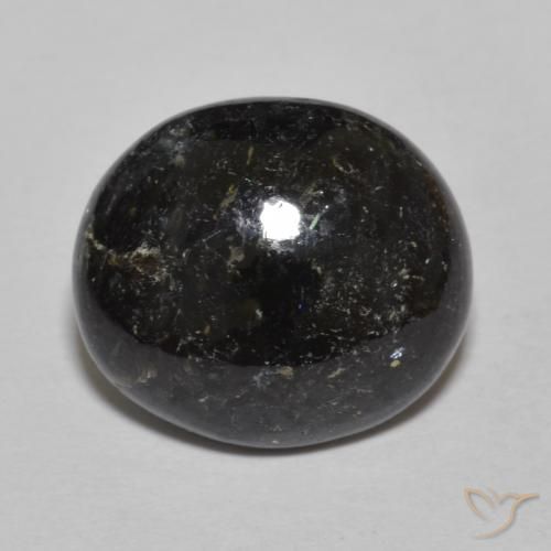 8.46ct Natürlicher Schwarz mit blauem Glanz Nuummite, Oval, Lichtundurchlässig