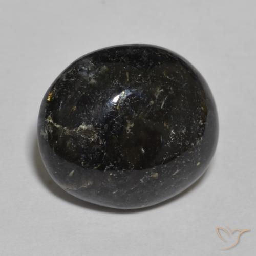 9,17 ctw natürlicher Schwarz mit blauem Glanz Nuummite, Oval, Lichtundurchlässig
