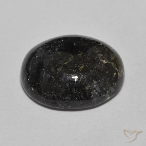 9,17 ctw natürlicher Schwarz mit blauem Glanz Nuummite, Oval, Lichtundurchlässig