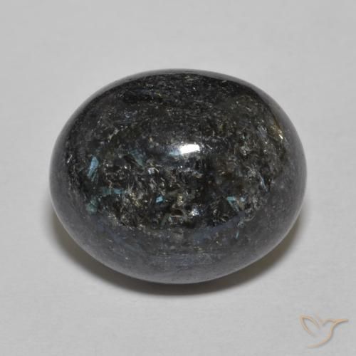 9.83ct Natürlicher Schwarz mit blauem Glanz Nuummit, Oval, Lichtundurchlässig