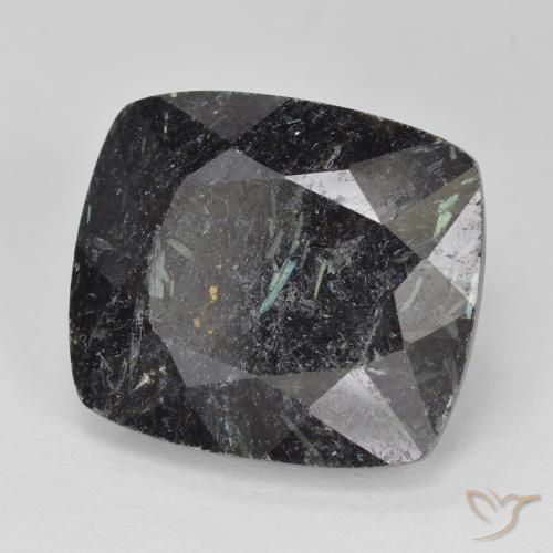 9,17 ctw natürlicher Schwarz mit blauem Glanz Nuummite, Kissen, Lichtundurchlässig