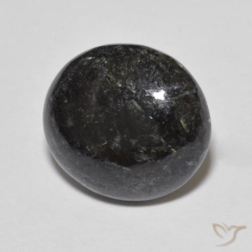 9,17 ctw natürlicher Schwarz mit blauem Glanz Nuummite, Oval, Lichtundurchlässig