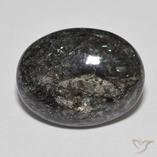 9,17 ctw natürlicher Schwarz mit blauem Glanz Nuummite, Oval, Lichtundurchlässig