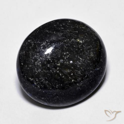 9,17 ctw natürlicher Schwarz mit blauem Glanz Nuummite, Oval, Lichtundurchlässig