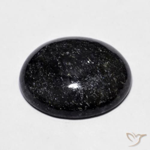 9,17 ctw natürlicher Schwarz mit blauem Glanz Nuummite, Oval, Lichtundurchlässig