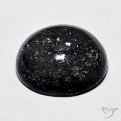 9,17 ctw natürlicher Schwarz mit blauem Glanz Nuummite, Oval, Lichtundurchlässig