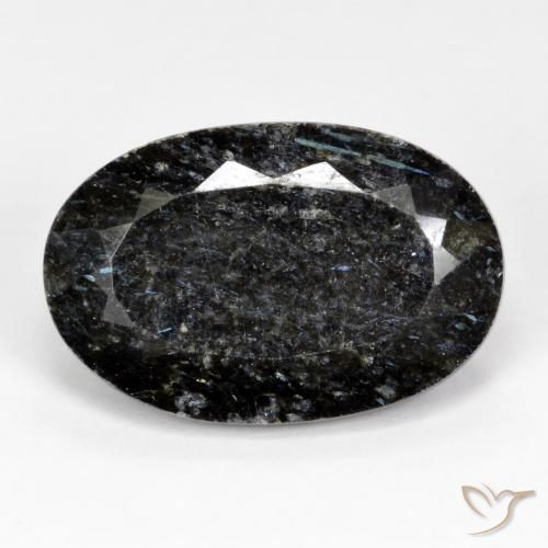 17.12ct Natürlicher Schwarz mit blauem Glanz Nuummit, Oval, Lichtundurchlässig