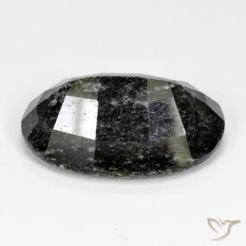 9,17 ctw natürlicher Schwarz mit blauem Glanz Nuummite, Oval, Lichtundurchlässig