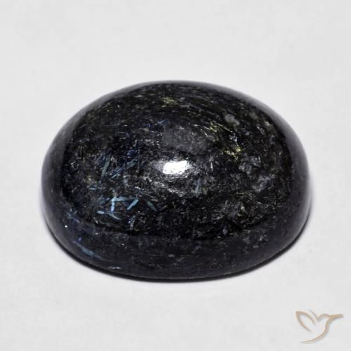 9,17 ctw natürlicher Schwarz mit blauem Glanz Nuummite, Oval, Lichtundurchlässig