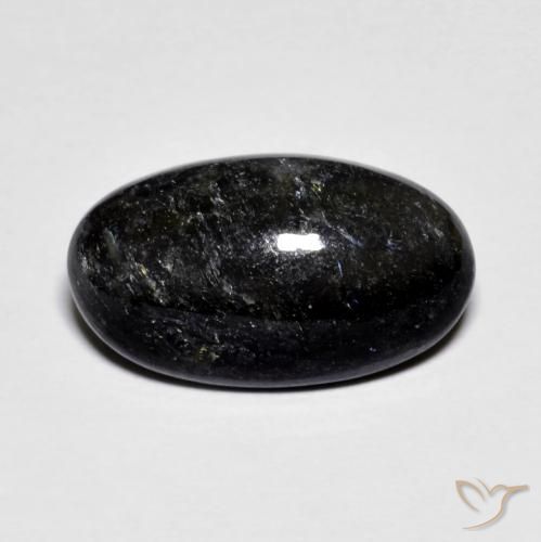 6.63ct Natürlicher Schwarz mit blauem Glanz Nuummit, Oval, Lichtundurchlässig