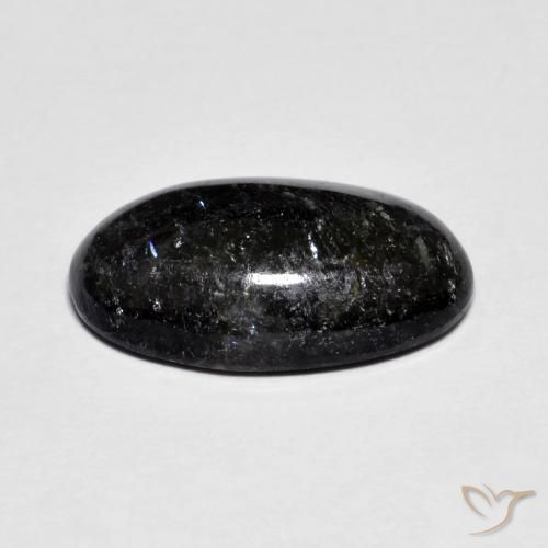 9,17 ctw natürlicher Schwarz mit blauem Glanz Nuummite, Oval, Lichtundurchlässig