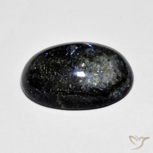 9,17 ctw natürlicher Schwarz mit blauem Glanz Nuummite, Oval, Lichtundurchlässig