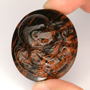 66,88 ctw natürlicher brauner Obsidian, Fantasieschliff, Lichtundurchlässig