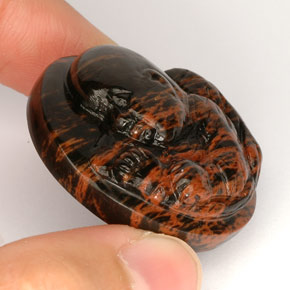 66,88 ctw natürlicher brauner Obsidian, Fantasieschliff, Lichtundurchlässig