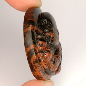 66,88 ctw natürlicher brauner Obsidian, Fantasieschliff, Lichtundurchlässig