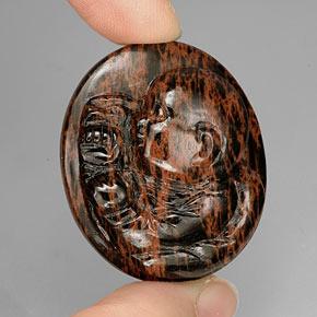 66,17 ctw natürlicher brauner Obsidian, Oval Schliff, Lichtundurchlässig