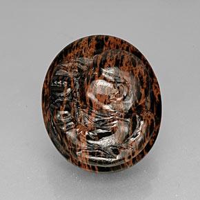 66,17 ctw natürlicher brauner Obsidian, Oval Schliff, Lichtundurchlässig