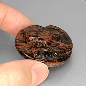 66,17 ctw natürlicher brauner Obsidian, Oval Schliff, Lichtundurchlässig