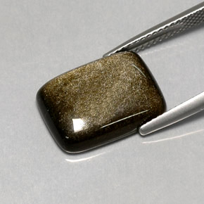 6,45 ctw natürlicher gelber Obsidian, Kissenschliff, Lichtundurchlässig