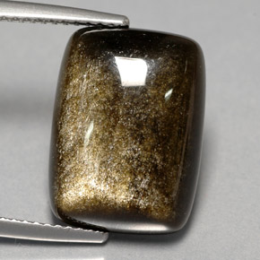 7,76 ctw natürlicher gelber Obsidian, Kissenschliff, Lichtundurchlässig