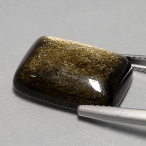 7,76 ctw natürlicher gelber Obsidian, Kissenschliff, Lichtundurchlässig