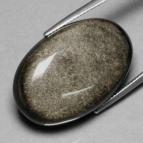 9,17 ctw natürlicher gold-schimmernd Obsidian, Oval Schliff, Lichtundurchlässig