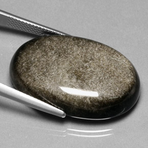 9,17 ctw natürlicher gold-schimmernd Obsidian, Oval Schliff, Lichtundurchlässig