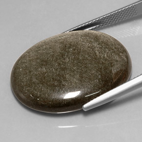 25,82 ctw natürlicher gelber Obsidian, Oval Schliff, Lichtundurchlässig