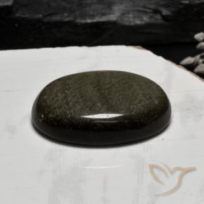 9,17 ctw natürlicher Helles schwärzliches Braun Obsidian, Oval, Lichtundurchlässig