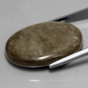 24,59 ctw natürlicher gelber Obsidian, Oval Schliff, Lichtundurchlässig