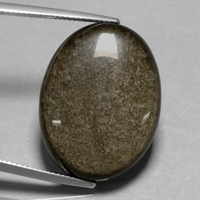 25,01 ctw natürlicher gelber Obsidian, Oval Schliff, Lichtundurchlässig
