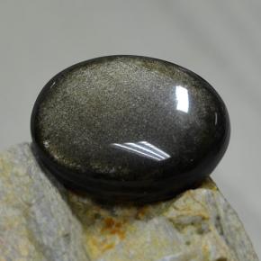 30,72 ctw natürlicher schwarzer Obsidian, Oval Schliff, Lichtundurchlässig