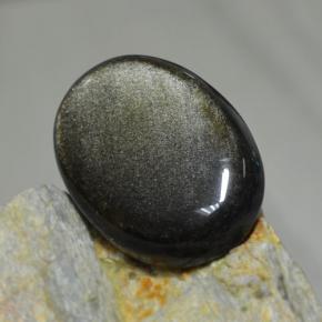 30,72 ctw natürlicher schwarzer Obsidian, Oval Schliff, Lichtundurchlässig
