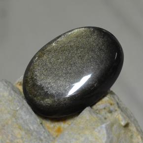 30,72 ctw natürlicher schwarzer Obsidian, Oval Schliff, Lichtundurchlässig