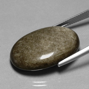 24,01 ctw natürlicher gelber Obsidian, Oval Schliff, Lichtundurchlässig
