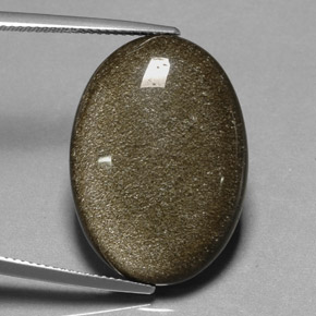 9,17 ctw natürlicher gold-schimmernd Obsidian, Oval Schliff, Lichtundurchlässig