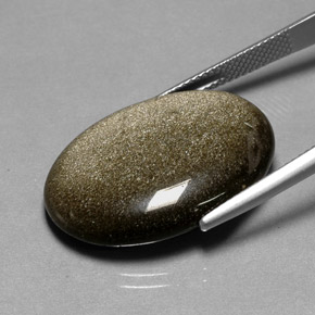 9,17 ctw natürlicher gold-schimmernd Obsidian, Oval Schliff, Lichtundurchlässig