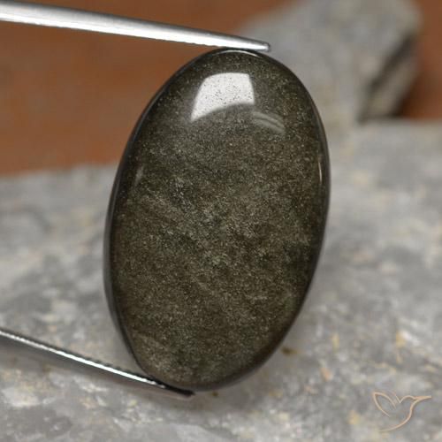 26,24 ctw natürlicher schwarzer Obsidian, Oval Schliff, Lichtundurchlässig