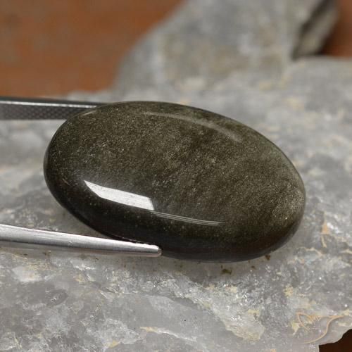 26,24 ctw natürlicher schwarzer Obsidian, Oval Schliff, Lichtundurchlässig