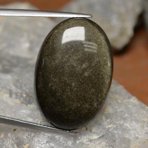26,69 ctw natürlicher schwarzer Obsidian, Oval Schliff, Lichtundurchlässig