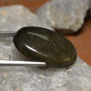 26,69 ctw natürlicher schwarzer Obsidian, Oval Schliff, Lichtundurchlässig