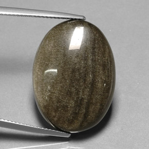 16,44 ctw natürlicher gelber Obsidian, Oval Schliff, Lichtundurchlässig