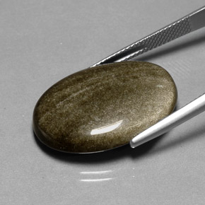 16,44 ctw natürlicher gelber Obsidian, Oval Schliff, Lichtundurchlässig