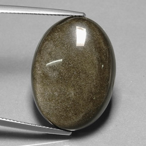 9,17 ctw natürlicher gold-schimmernd Obsidian, Oval Schliff, Lichtundurchlässig