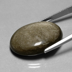 9,17 ctw natürlicher gold-schimmernd Obsidian, Oval Schliff, Lichtundurchlässig