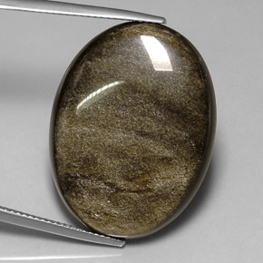 26,13 ctw natürlicher schwarzer Obsidian, Oval Schliff, Lichtundurchlässig