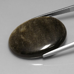 26,13 ctw natürlicher schwarzer Obsidian, Oval Schliff, Lichtundurchlässig