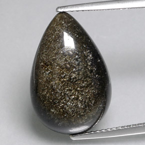 8,26 ctw natürlicher gelber Obsidian, Birnenform, Lichtundurchlässig