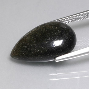 8,26 ctw natürlicher gelber Obsidian, Birnenform, Lichtundurchlässig